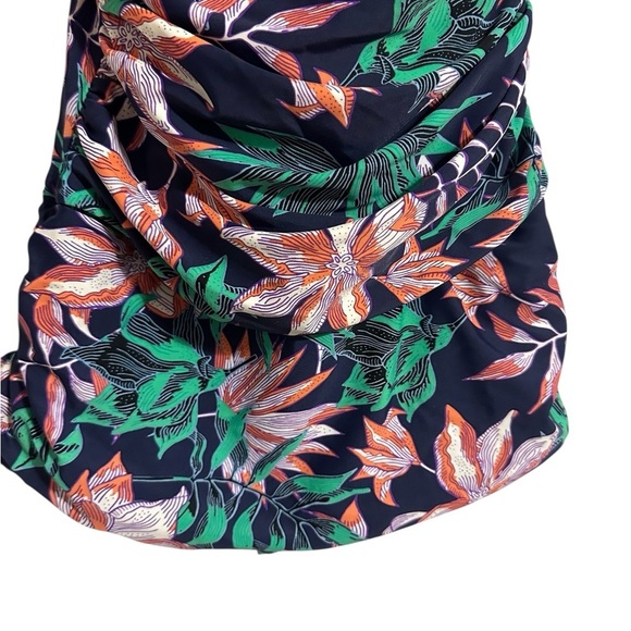 Shore Shape Tropical Floral Print Ruched Ruffle Swimsuit Size 8 Resortwear - Picture 4 of 7